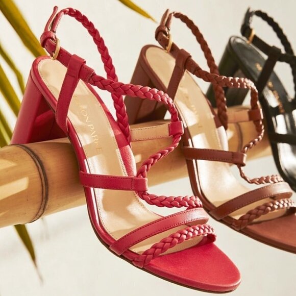 MARION PARKE Hannah 85mm Sandals Coral Orange Womens 7.5 - Picture 1 of 14